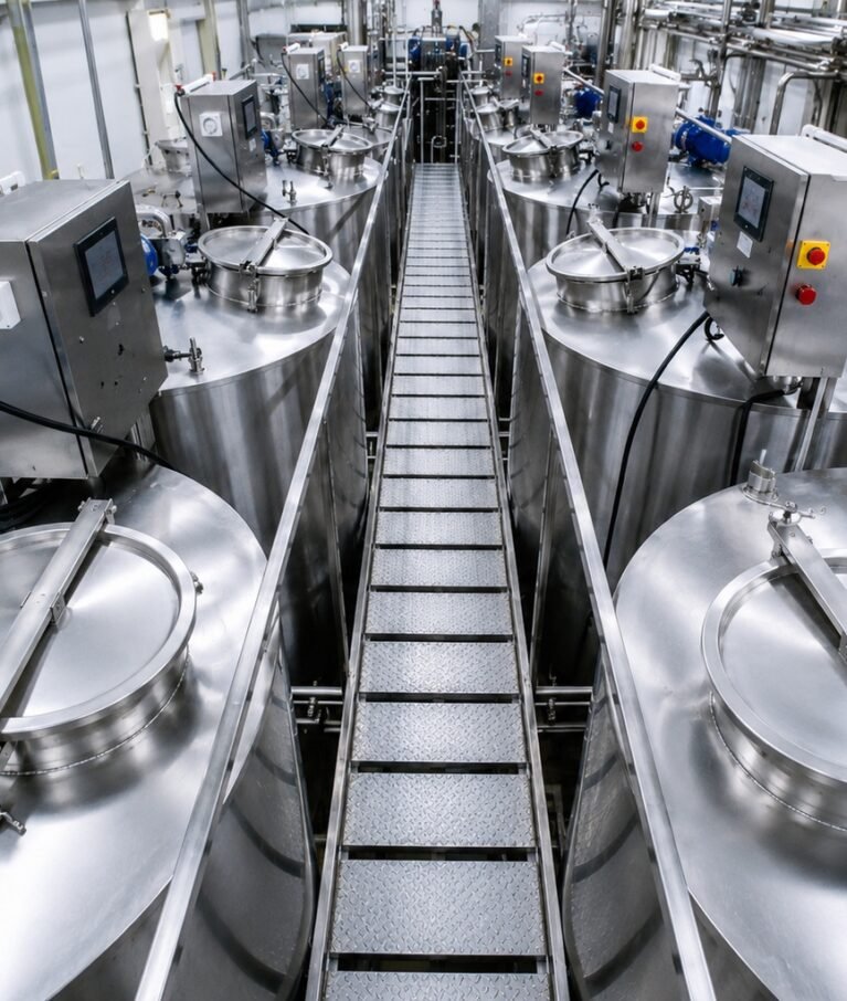 Dairy processing plant illustration image