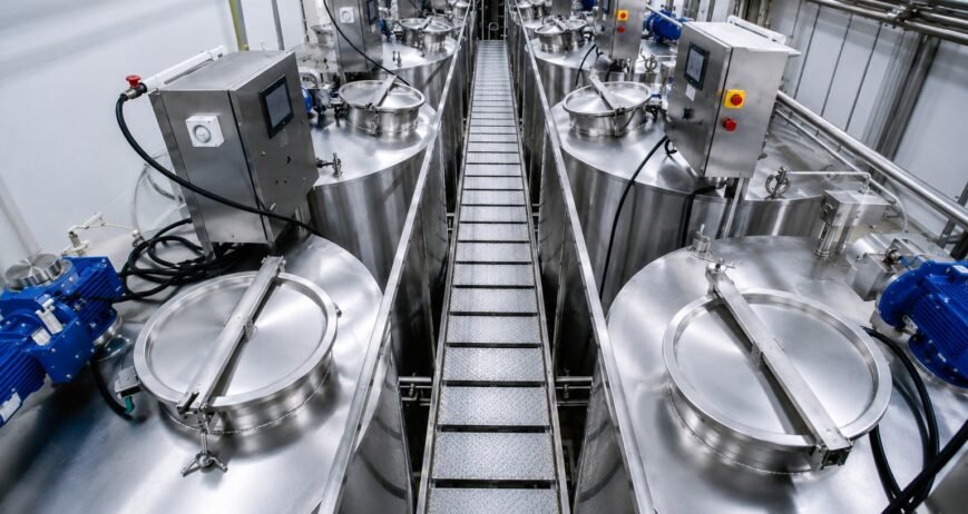 Dairy processing plant illustration image